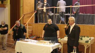 Walter Kolm, Karl Sauer und Bürgermeister Gerhard Weil bei der Messe-Eröffnung.