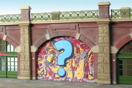 Das Graffiti mit dem großen Fragezeichen ist nur ein Platzhalter für die individuelle Gestaltung.